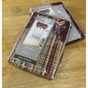 Home Trends Julia Sparrow Floral Flower (2) Valance 52"X 23" Cottage Rose Maroon